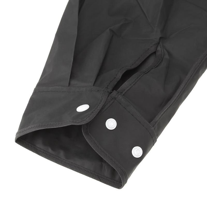 Black raincoat with adjustable button down cuff