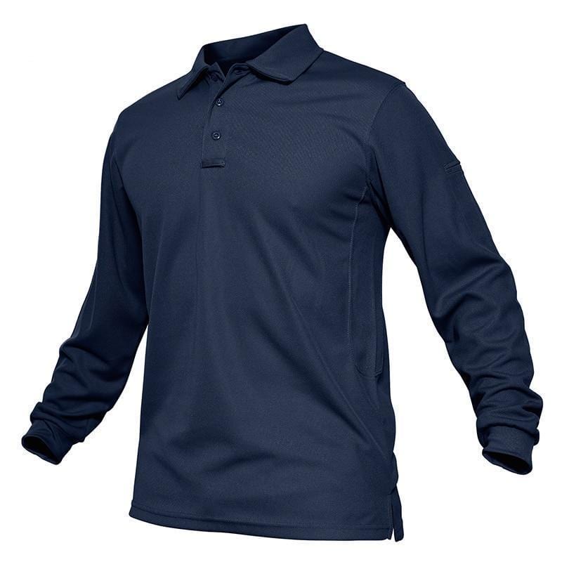 Men's Outdoor Tactical Long Sleeve Polo Shirts Quick Dry - Khaki / S