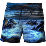 3D Beach Shorts Blue Storm