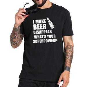Men's I make beer disappear t-shirt in black.
