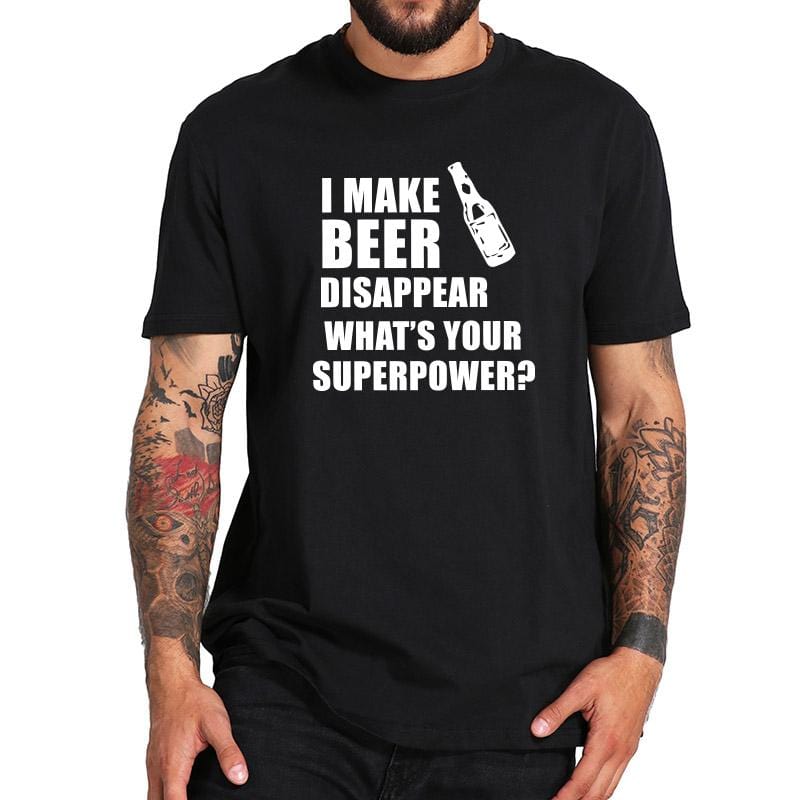 I make beer disappear t-shirt in black.
