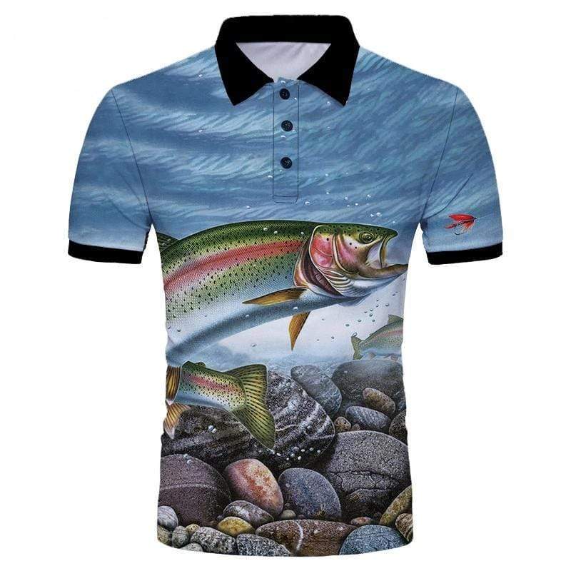 Rainbow Trout Polo Shirt  Perfect Present For Trout Fishermen