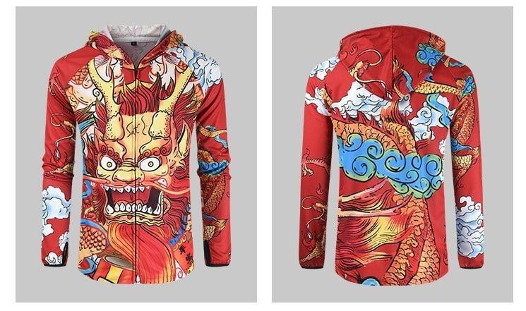 Long Sleeve Zip-Up Fishing Shirts  Chinese Red Dragon Design – Guts Fishing  Apparel