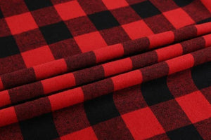 Red check flannelette shirt fabric.