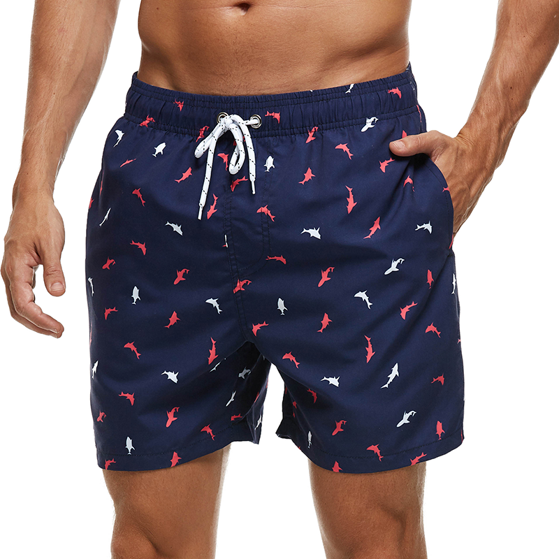 Quick Drying Shark Print Swim Shorts – Guts Fishing Apparel