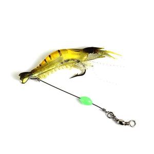 Yellow soft plastic shrimp lure with hook, trace and swivel included. Buy online at Guts Fishing Apparel.