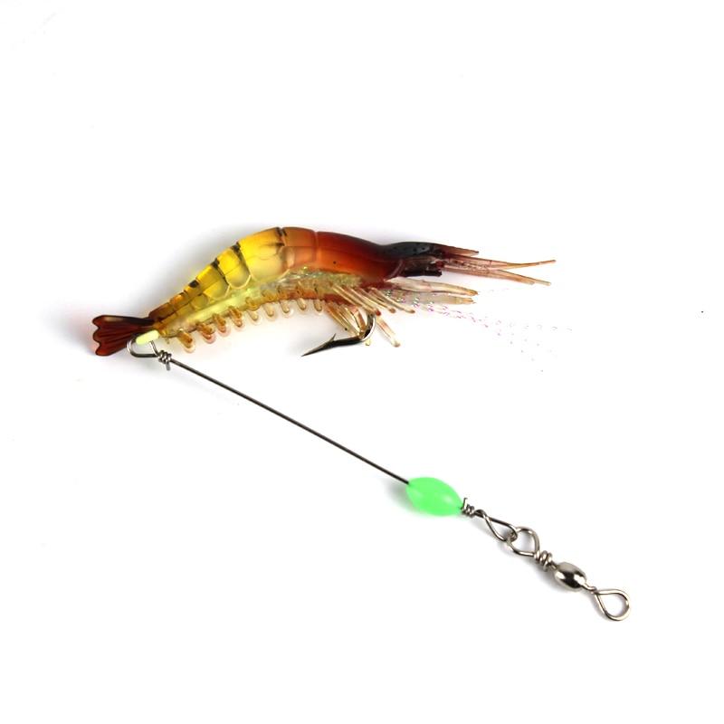 Prawn or shrimp lure with sharp hook, lead and swivel.