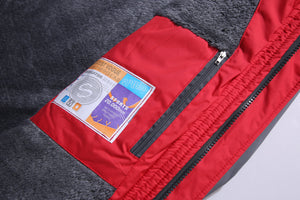 Warm fleece inside a mans jacket. It also has a zip pocket on the inside.