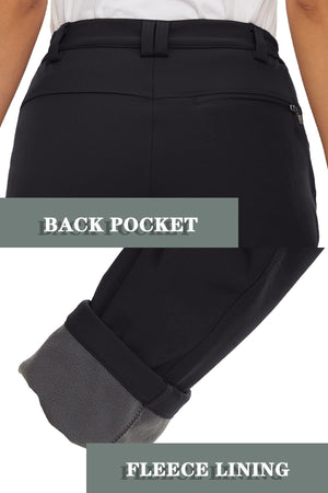 Warm black pants with a zip pocket on the back and with an inner fleece lining. 