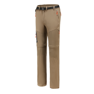 Women's khaki hiking pants. Removable bottom half of let so they can worn as shorts.