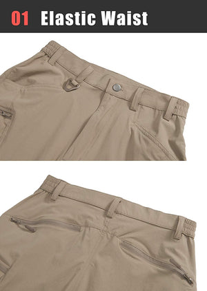Men's pants with an elastic waistband. The pants are suitable for outdoor travelling and work.