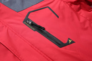 Chest pocket on men's waterproof coat.